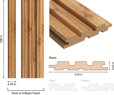 Beats Slat Wall Panel - Pecan