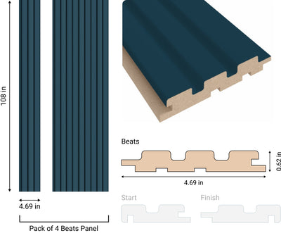 Beats Slat Wall Panel - Ocean