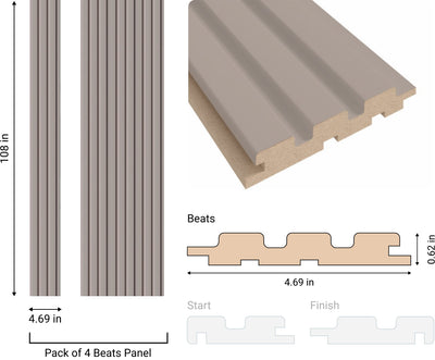 Beats Slat Wall Panel - Sandgrau