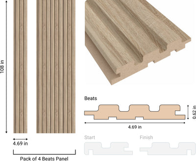 Beats Slat Wall Panel - Sonoma Oak